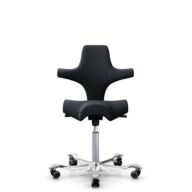 HÅG Capisco 8106 - Oceanic (Camira) - Polyester recyclé - OCI001 - Black - Argent - 150 mm (hauteur d’assise 40–55 cm) - Roues souples pour sols durs thumbnail