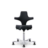 HÅG Capisco 8106 - Oceanic (Camira) - Polyester recyclé - OCI001 - Black - Argent - 150 mm (hauteur d’assise 40–55 cm) - Patins thumbnail
