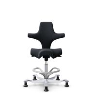 HÅG Capisco 8106 - Oceanic (Camira) - Polyester recyclé - OCI001 - Black - Argent - 265 mm (hauteur d’assise 53–79 cm) - Patins thumbnail