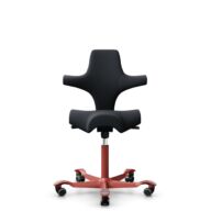 HÅG Capisco 8106 - Oceanic (Camira) - Recyceltes Polyesters - OCI001 - Black - Blush Rose - 200 mm (Sitzhöhe 46-64cm) - Harte Rollen für weiche Böden thumbnail