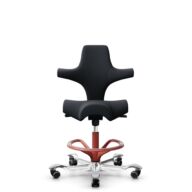 HÅG Capisco 8106 - Oceanic (Camira) - Poliéster reciclado - OCI001 - Black - Blush Rose - 200 mm (seat height 46-64cm) - Soft castors for hard floors thumbnail