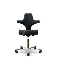 HÅG Capisco 8106 - Oceanic (Camira) - Recyceltes Polyesters - OCI001 - Black - Moss Grey - 200 mm (Sitzhöhe 46-64cm) - Weiche Rollen für harte Böden thumbnail