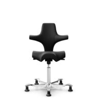 HÅG Capisco 8106 - Puxx 1 (Oniro) - Polyurethane synthetic leather - PU215816 - Black - White - 150mm (seat height 40–55cm) - Glides thumbnail