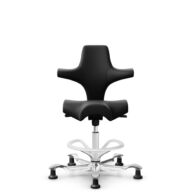 HÅG Capisco 8106 - Puxx 1 (Oniro) - Polyurethane synthetic leather - PU215816 - Black - White - 200 mm (seat height 46-64cm) - Glides thumbnail