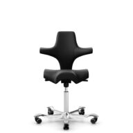 HÅG Capisco 8106 - Puxx 1 (Oniro) - Cuero sintético de poliuretano - PU215816 - Black - White - 265 mm (seat height 53-79cm) - Hard castors for soft floors thumbnail