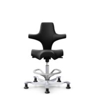 HÅG Capisco 8106 - Puxx 1 (Oniro) - Polyurethane synthetic leather - PU215816 - Black - Silver - 200 mm (seat height 46-64cm) - Glides thumbnail