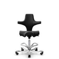HÅG Capisco 8106 - Puxx 1 (Oniro) - Cuero sintético de poliuretano - PU215816 - Black - Silver - 265 mm (seat height 53-79cm) - Hard castors for soft floors thumbnail