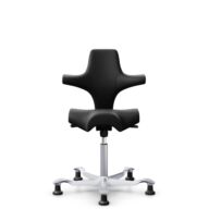 HÅG Capisco 8106 - Puxx 1 (Oniro) - Polyurethan-Kunstleder - PU215816 - Black - Silber - 265 mm (Sitzhöhe 53-79cm) - Bodengleiter thumbnail
