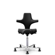 HÅG Capisco 8106 - Puxx 1 (Oniro) - Polyurethan-Kunstleder - PU215816 - Black - Silber - 265 mm (Sitzhöhe 53-79cm) - Bodengleiter thumbnail