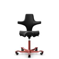 HÅG Capisco 8106 - Puxx 1 (Oniro) - Skóra syntetyczna z poliuretanu - PU215816 - Black - Blush Rose - 150mm (seat height 40–55cm) - Soft castors for hard floors thumbnail