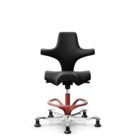 HÅG Capisco 8106 - Puxx 1 (Oniro) - Polyurethane synthetic leathers - PU215816 - Black - Blush Rose - 200 mm (seat height 46-64cm) - Glides thumbnail