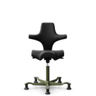 HÅG Capisco 8106 - Puxx 1 (Oniro) - Polyurethane synthetic leather - PU215816 - Black - Moss Grey - 150mm (seat height 40–55cm) - Glides thumbnail
