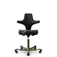 HÅG Capisco 8106 - Puxx 1 (Oniro) - Polyurethaan Kunstleer - PU215816 - Black - Framekleur - Moss Grey - Gasveer - 200 mm (Zithoogte 46-64cm) - Vloercontact - Zachte wielen t.b.v. harde vloeren - Voetenring - Nee, geen voetenring - Voetster - Nee, voet... thumbnail