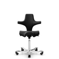 HÅG Capisco 8106 - Illusion 3.0 (Nevotex) - Similicuir en polyuréthane - ILU3110 - Black - Blanc - 150 mm (hauteur d’assise 40–55 cm) - Roues souples pour sols durs thumbnail