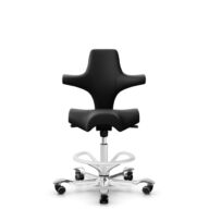 HÅG Capisco 8106 - Illusion 3.0 (Nevotex) - Polyurethane synthetic leather - ILU3110 - Black - White - 200 mm (seat height 46-64cm) - Soft castors for hard floors thumbnail