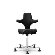 HÅG Capisco 8106 - Illusion 3.0 (Nevotex) - Polyurethane synthetic leather - ILU3110 - Black - White - 265 mm (seat height 53-79cm) - Glides thumbnail