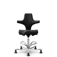 HÅG Capisco 8106 - Illusion 3.0 (Nevotex) - Cuero sintético de poliuretano - ILU3110 - Black - Silver - 265 mm (seat height 53-79cm) - Glides thumbnail