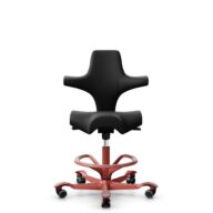 HÅG Capisco 8106 - Illusion 3.0 (Nevotex) - Polyurethaan Kunstleer - ILU3110 - Black - Framekleur - Blush Rose - Gasveer - 200 mm (Zithoogte 46-64cm) - Vloercontact - Zachte wielen t.b.v. harde vloeren - Voetenring - Ja, in framekleur - Voetster - Nee,... thumbnail