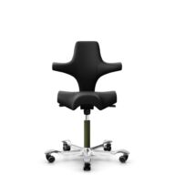 HÅG Capisco 8106 - Illusion 3.0 (Nevotex) - Polyurethan-Kunstleder - ILU3110 - Black - Moss Grey - 200 mm (Sitzhöhe 46-64cm) - Weiche Rollen für harte Böden thumbnail