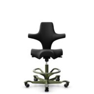 HÅG Capisco 8106 - Illusion 3.0 (Nevotex) - Polyurethan-Kunstleder - ILU3110 - Black - Moss Grey - 265 mm (Sitzhöhe 53-79cm) - Weiche Rollen für harte Böden thumbnail