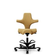 HÅG Capisco 8106 - Sirdal (GU) - Wool - SRD320 - Ochre - Black - 265 mm (seat height 53-79cm) - Hard castors for soft floors thumbnail