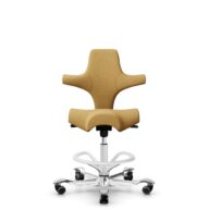 HÅG Capisco 8106 - Sirdal (GU) - Lana - SRD320 - Ochre - White - 265 mm (seat height 53-79cm) - Hard castors for soft floors thumbnail