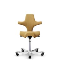 HÅG Capisco 8106 - Sirdal (GU) - Wełna - SRD320 - Ochre - Silver - 150mm (seat height 40–55cm) - Soft castors for hard floors thumbnail