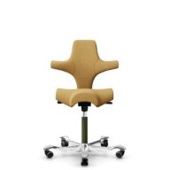 HÅG Capisco 8106 - Sirdal (GU) - Laine - SRD320 - Ochre - Moss Grey - 265 mm (hauteur d’assise 53–79 cm) - Roues dures pour sols souples thumbnail