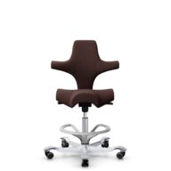 HÅG Capisco 8106 - Sirdal (GU) - Laine - SRD480 - Chestnut - Argent - 265 mm (hauteur d’assise 53–79 cm) - Roues dures pour sols souples thumbnail