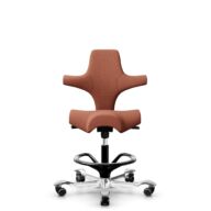HÅG Capisco 8106 - Sirdal (GU) - Wool - SRD630 - Brick red - Black - 265 mm (seat height 53-79cm) - Hard castors for soft floors thumbnail
