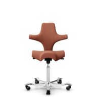 HÅG Capisco 8106 - Sirdal (GU) - Wool - SRD630 - Brick red - White - 200 mm (seat height 46-64cm) - Soft castors for hard floors thumbnail