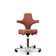 HÅG Capisco 8106 - Sirdal (GU) - Wool - SRD630 - Brick red - Moss Grey - 200 mm (seat height 46-64cm) - Soft castors for hard floors thumbnail