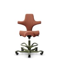 HÅG Capisco 8106 - Sirdal (GU) - Lana - SRD630 - Brick red - Moss Grey - 265 mm (seat height 53-79cm) - Soft castors for hard floors thumbnail