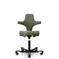 HÅG Capisco 8106 - Sirdal (GU) - Wool - SRD960 - Green - Black - 150mm (seat height 40–55cm) - Soft castors for hard floors thumbnail