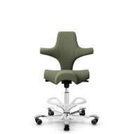 HÅG Capisco 8106 - Sirdal (GU) - Laine - SRD960 - Green - Blanc - 200 mm (hauteur d’assise 46–64 cm) - Roues souples pour sols durs thumbnail