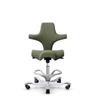 HÅG Capisco 8106 - Sirdal (GU) - Laine - SRD960 - Green - Argent - 200 mm (hauteur d’assise 46–64 cm) - Roues souples pour sols durs thumbnail