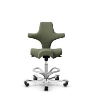 HÅG Capisco 8106 - Sirdal (GU) - Wol - SRD960 - Green - Framekleur - Zilver - Gasveer - 200 mm (Zithoogte 46-64cm) - Vloercontact - Zachte wielen t.b.v. harde vloeren - Voetenring - Ja, in framekleur - Voetster - Ja, voetster in gepolijst aluminium thumbnail