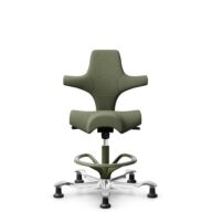 HÅG Capisco 8106 - Sirdal (GU) - Wol - SRD960 - Green - Framekleur - Moss Grey - Gasveer - 265 mm (Zithoogte 53-79cm) - Vloercontact - Glijdoppen - Voetenring - Ja, in framekleur - Voetster - Ja, voetster in gepolijst aluminium thumbnail