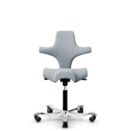 HÅG Capisco 8106 - Sirdal (GU) - Wool - SRD120 Light grey - Black - 265 mm (seat height 53-79cm) - Hard castors for soft floors thumbnail