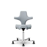 HÅG Capisco 8106 - Sirdal (GU) - Laine - SRD120 Light grey - Blanc - 200 mm (hauteur d’assise 46–64 cm) - Patins thumbnail