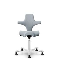 HÅG Capisco 8106 - Sirdal (GU) - Wool - SRD120 Light grey - White - 265 mm (seat height 53-79cm) - Glides thumbnail