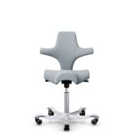 HÅG Capisco 8106 - Sirdal (GU) - Laine - SRD120 Light grey - Argent - 200 mm (hauteur d’assise 46–64 cm) - Roues dures pour sols souples thumbnail