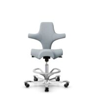 HÅG Capisco 8106 - Sirdal (GU) - Lana - SRD120 Light grey - Silver - 200 mm (seat height 46-64cm) - Soft castors for hard floors thumbnail