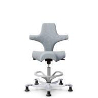 HÅG Capisco 8106 - Sirdal (GU) - Wool - SRD120 Light grey - Silver - 200 mm (seat height 46-64cm) - Glides thumbnail