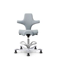 HÅG Capisco 8106 - Sirdal (GU) - Wełna - SRD120 Light grey - Silver - 265 mm (seat height 53-79cm) - Glides thumbnail
