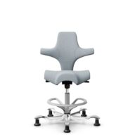 HÅG Capisco 8106 - Sirdal (GU) - Wełna - SRD120 Light grey - Silver - 265 mm (seat height 53-79cm) - Glides thumbnail