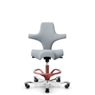 HÅG Capisco 8106 - Sirdal (GU) - Wol - SRD120 Light grey - Framekleur - Blush Rose - Gasveer - 265 mm (Zithoogte 53-79cm) - Vloercontact - Harde wielen t.b.v. zachte vloeren - Voetenring - Ja, in framekleur - Voetster - Ja, voetster in gepolijst aluminium thumbnail