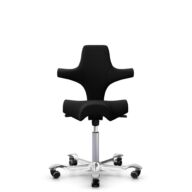 HÅG Capisco 8106 - Sirdal (GU) - Laine - SRD190 Black - Argent - 200 mm (hauteur d’assise 46–64 cm) - Roues dures pour sols souples thumbnail