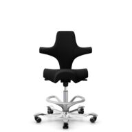 HÅG Capisco 8106 - Sirdal (GU) - Wool - SRD190 Black - Silver - 200 mm (seat height 46-64cm) - Soft castors for hard floors thumbnail