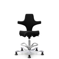 HÅG Capisco 8106 - Sirdal (GU) - Wool - SRD190 Black - Silver - 265 mm (seat height 53-79cm) - Glides thumbnail